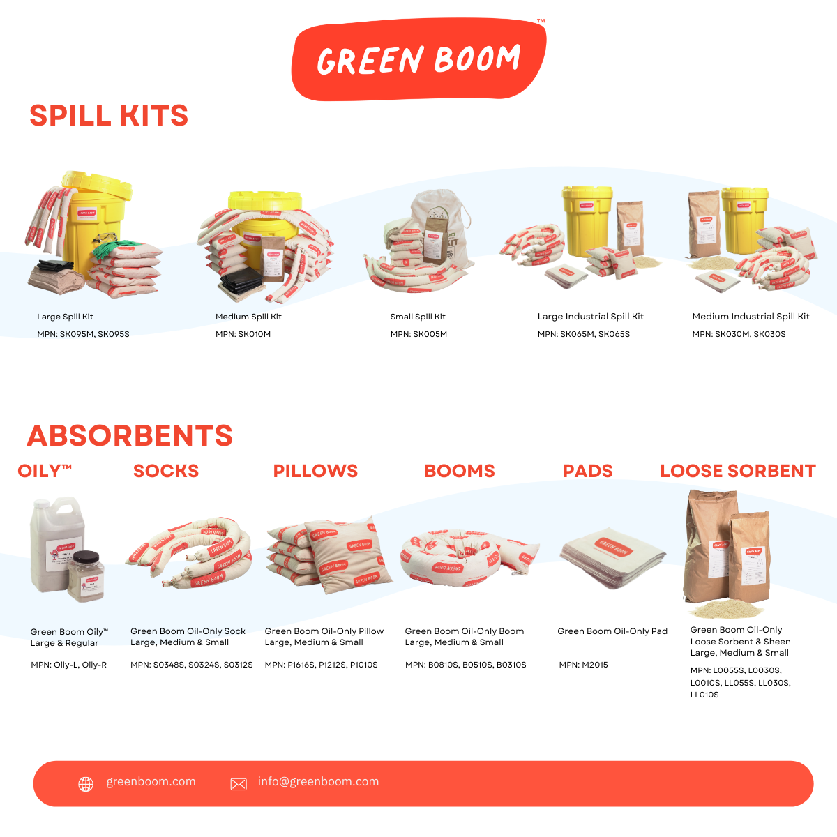 Green Boom Oil-Only Large Absorbent Booms - Pack of 4