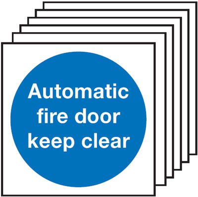 Automatic Fire Door Keep Clear - Pk of 6