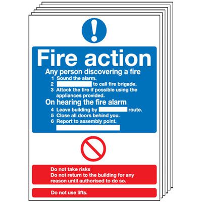 Fire Action Notice (Standard) - Pk of 6