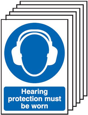 Hearing Protection Must Be Worn - Pk of 6