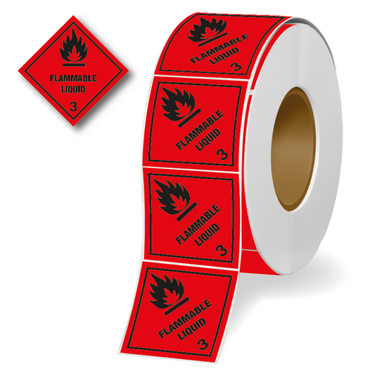 Flammable Liquid Hazard Warning Diamond Roll of 310