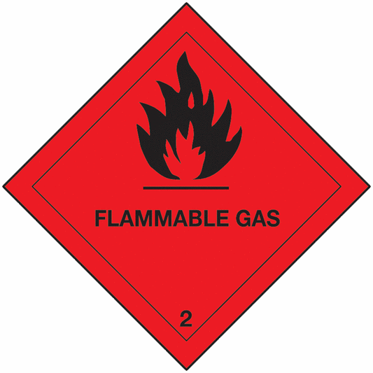 Flammable Gas Hazard Warning Diamond Roll of 310