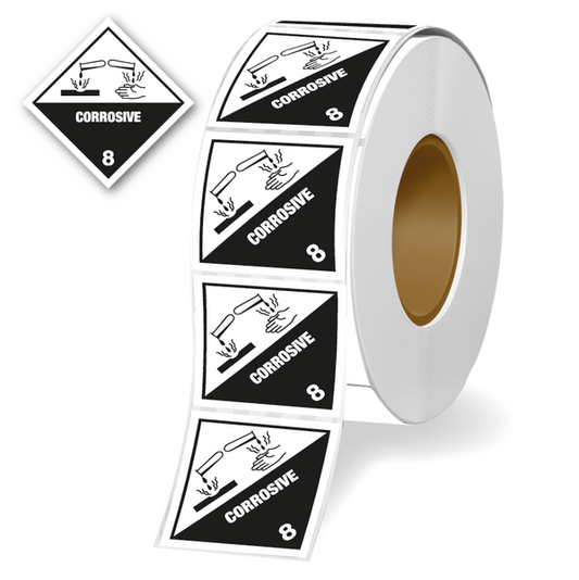 Corrosive Hazard Warning Diamond Roll of 310