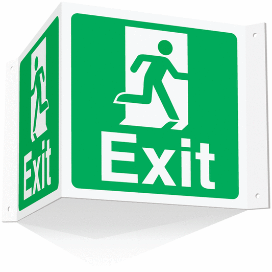 Exit Projecting 3D Sign