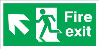 Fire Exit Running Man Arrow Up Left