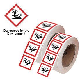 Dangerous for the Environment GHS Symbols on a roll