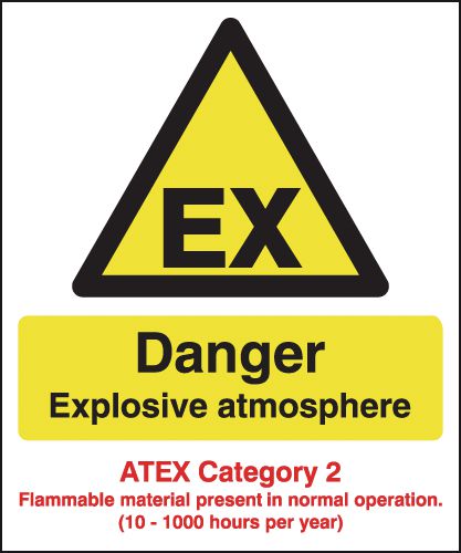 Danger Explosive Atmosphere (ATEX Category 2)
