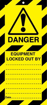 Danger Equipment Locked Our By Lockout tags