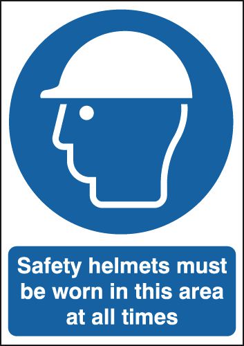 Safety Helmets Must Be Worn In This Area At All Times