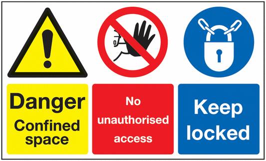 Danger Confined Space No Unauthorised Access Keep Locked