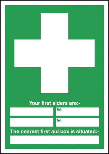 Your First Aiders Are (spaces) Your Nearest First Aid Box Is Situated