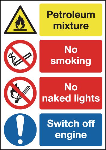 Petroleum Mixture No Smoking No Naked Lights Switch Off Engine