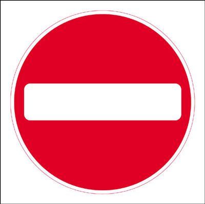 No entry traffic sign