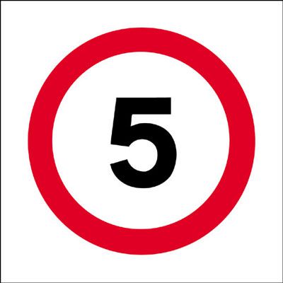 5mph traffic sign