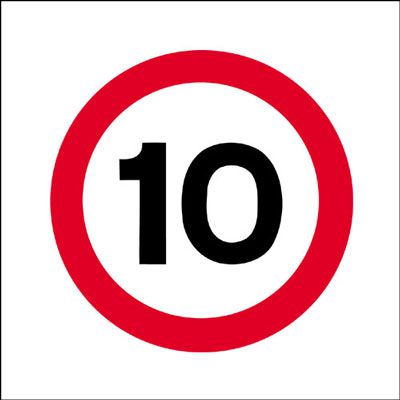 10mph traffic sign