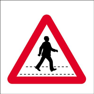 Pedestrian crossing traffic sign