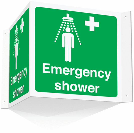 Emergency shower Projecting 3D Sign