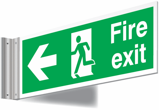 Fire exit left sign - T Bar