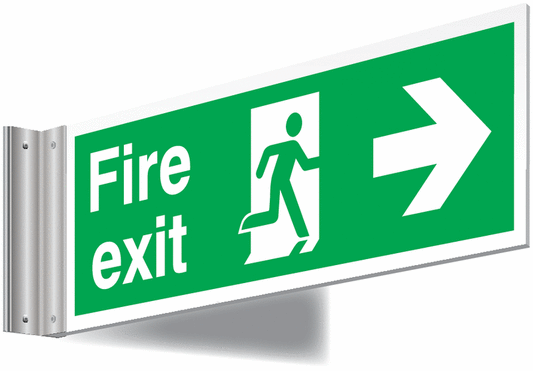 Fire exit right sign - T Bar
