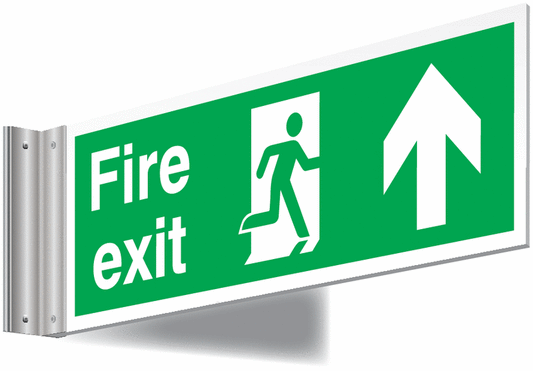 Fire exit up sign - T Bar