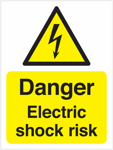 Danger Electric shock risk Reflective sign