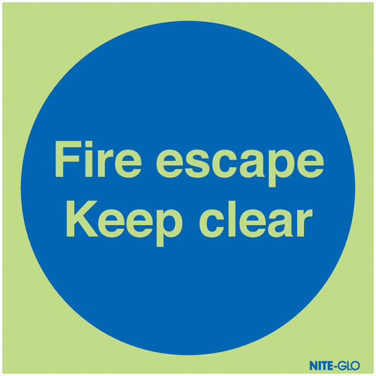 Fire Escape Keep Clear - Nite Glo