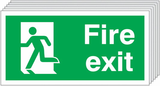Fire Exit Running Man Left - Pk of 6
