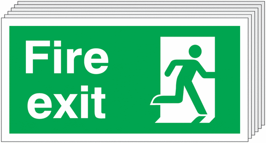 Fire Exit Running Man Right - Pk of 6