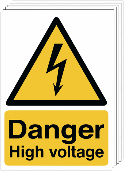 Danger High Voltage - Pk of 6