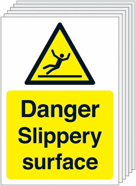 Danger Slippery Surface - Pk of 6