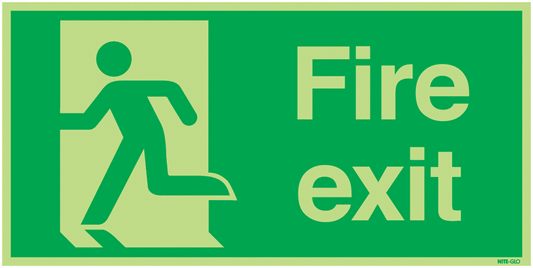 Fire Exit Running Man Left - Nite Glo