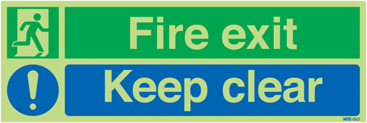 Fire Exit Keep Clear - Nite Glo