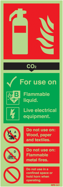 Carbon Dioxide Extinguisher For Use On - Nite glo