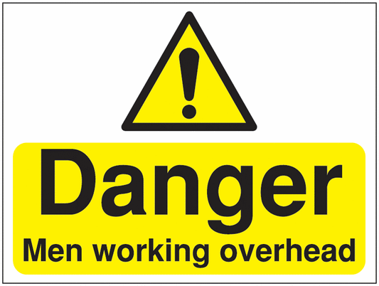 Danger Men working overhead Construction Sign
