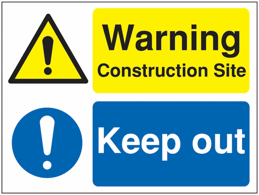 Warning Construction Site Keep Out Site Safety Board