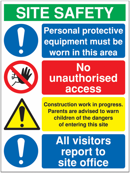 PPE must be worn in this area Site Safety Board