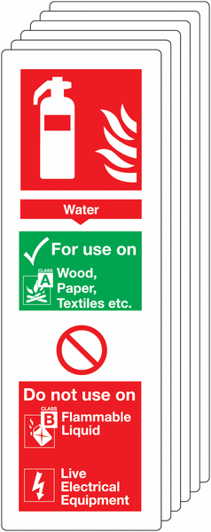 Water Extinguisher For Use On - Pk of 6