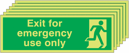 Exit For Emergency Use Only - Nite Glo Pk of 6