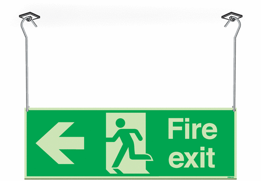 Fire exit left sign - Double sided