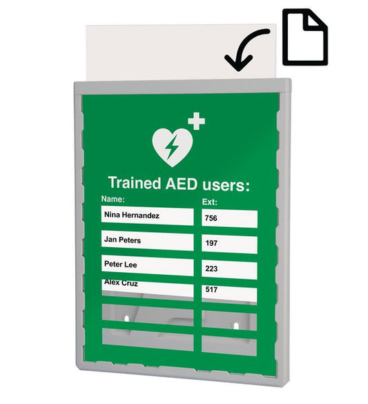 Trained AED users: Update Sign