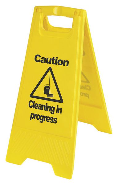 Caution Cleaning in progress Floor Stand