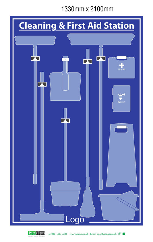 XL cleaning station and first aid shadow board kit
