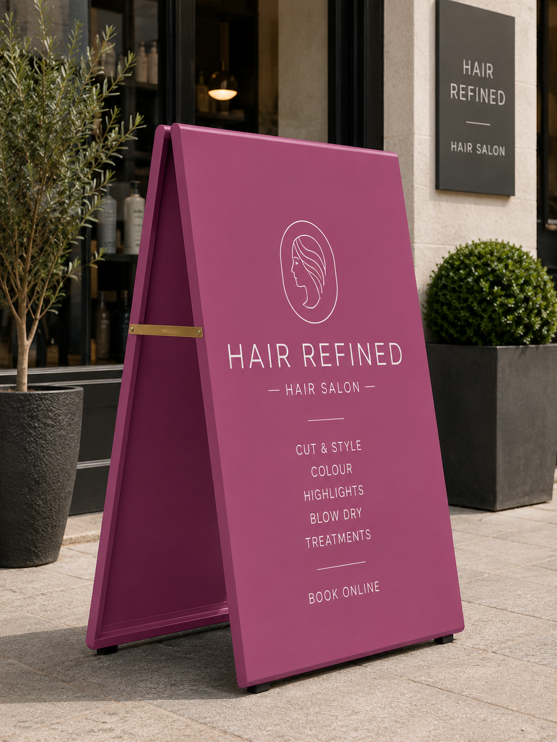 Outdoor Metal A-Board Pavement Sign – Café & Retail Advertising Board – 530x860mm - Customisable