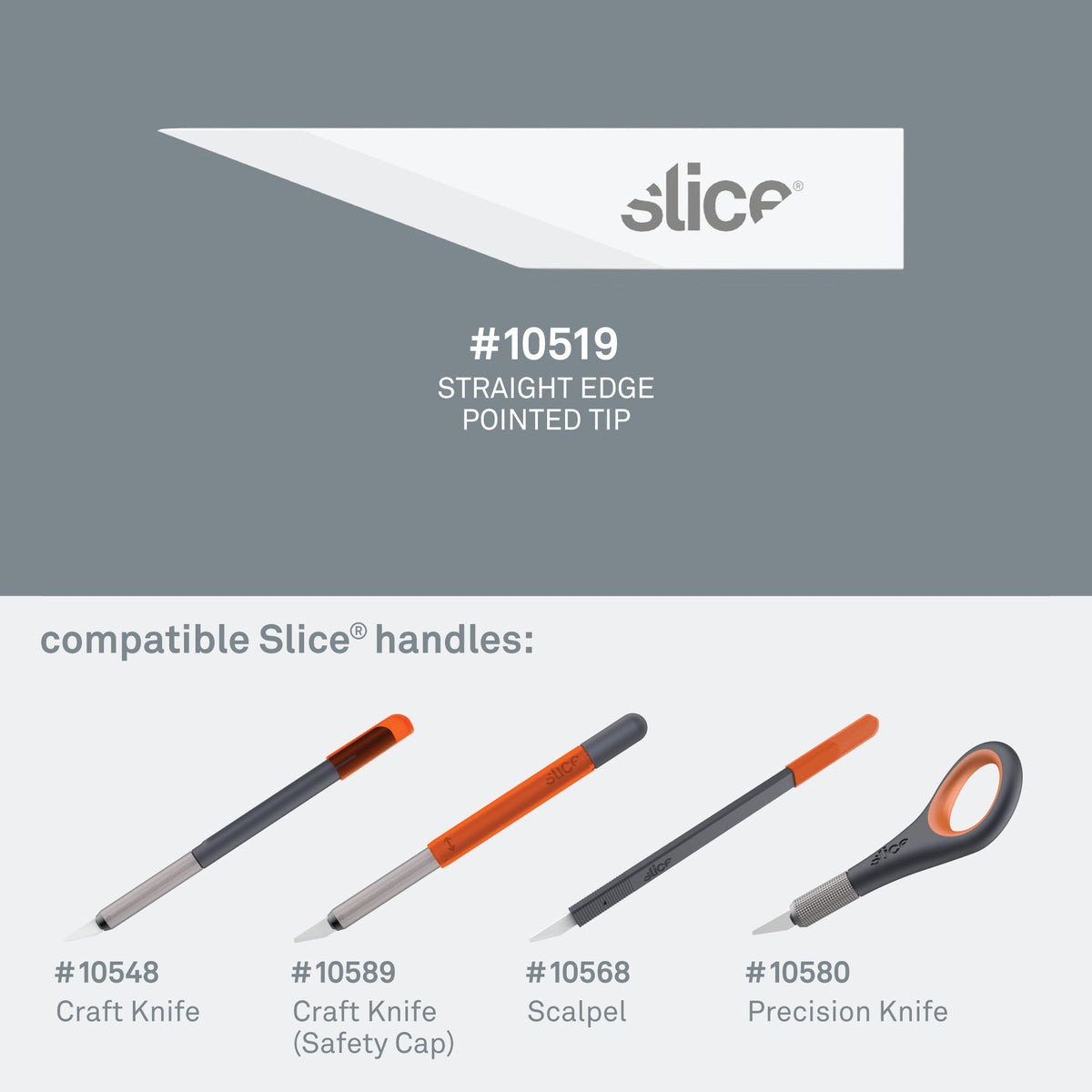 Slice Straight Edge, Pointed Tip Craft Blades