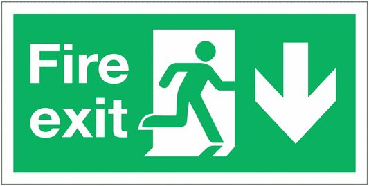 Fire Exit Running Man Arrow Down