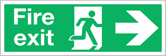 Fire Exit Running Man Arrow Right