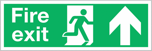 Fire Exit Running Man Arrow Up