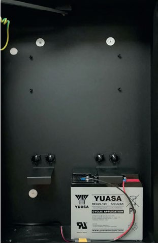 Battery configuration inside the sign enclosure
