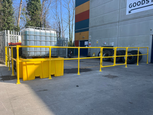 Yellow GRP Pedestrian Handrail Barrier – Boost Safety and Organisation in Your Workplace