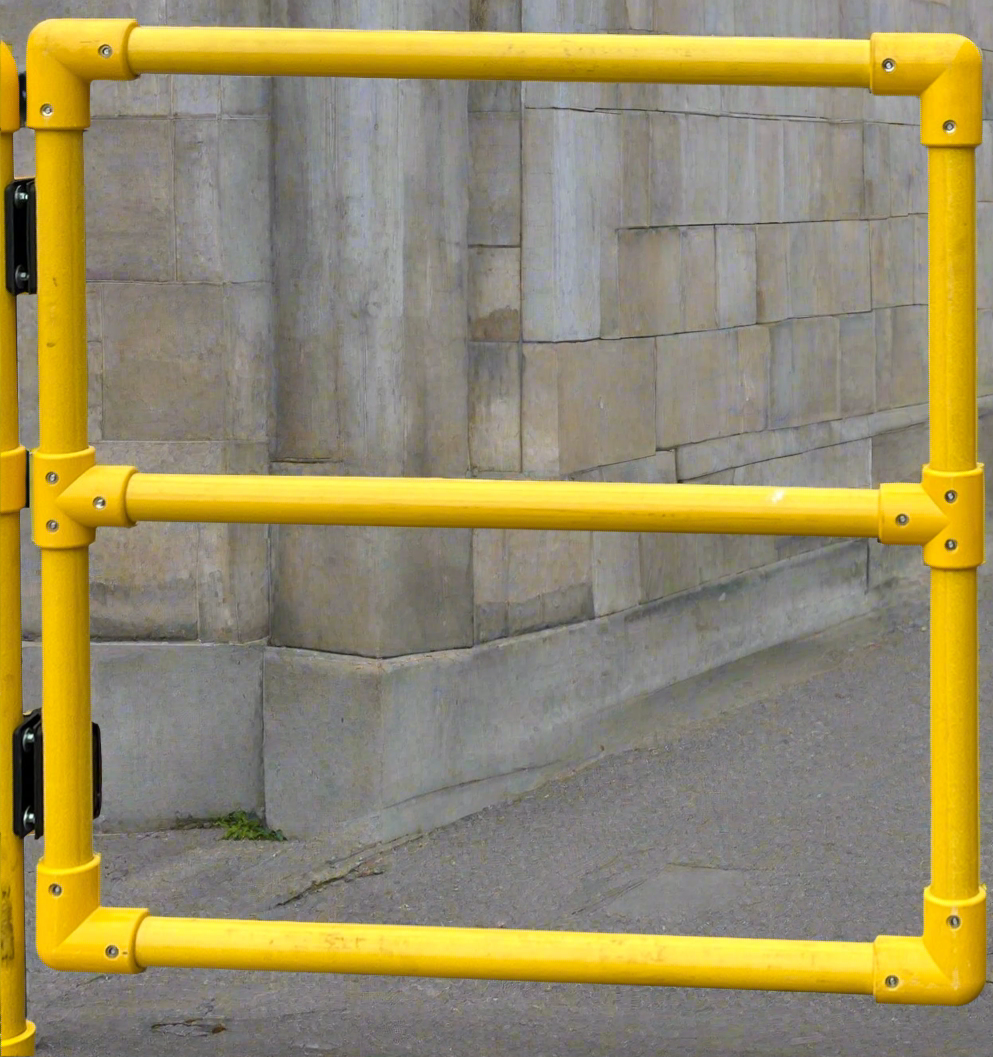 1 metre yellow GRP swing gate complete with two hinges